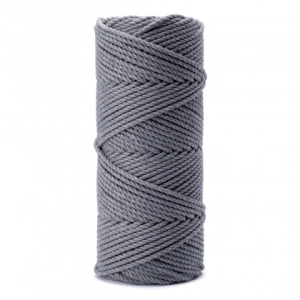 SZNUREK SKRĘCANY 3PLY 5MM DŁ. 100M - CIEMNY SZARY (KOD 30)