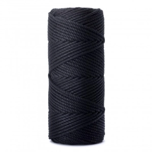 SZNUREK SKRĘCANY 3PLY 3MM DŁ. 100M - CZARNY (KOD 30)
