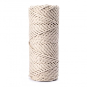 SZNUREK SKRĘCANY 3PLY 5MM DŁ. 100M - BEŻOWY (KOD 30)