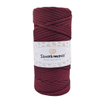 BURGUND - SZNUREK POLIESTROWY PŁASKI 4-5MM DŁ. 100M 