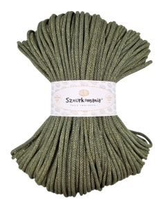 SZNUREK GLITTER 5MM, DŁ. 100M, KHAKI - ZŁOTO