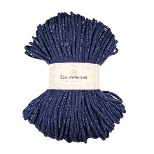 SZNUREK GLITTER 5MM, DŁ. 100M, GRANAT - SREBRO