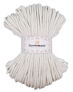SZNUREK GLITTER 5MM, DŁ. 100M, BIAŁY - SREBRO