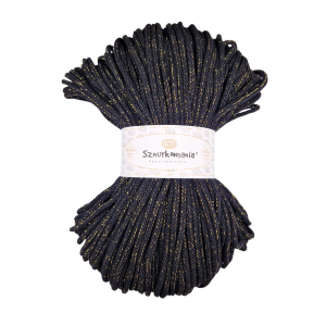 SZNUREK GLITTER 5MM, DŁ. 100M, CZARNY - ZŁOTO