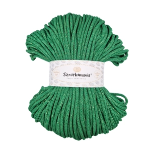 SZNUREK GLITTER 5MM, DŁ. 100M, ZIELEŃ TRAWAISTA - ZŁOTO