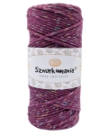 SZNUREK SKRĘCANY GLITTER 1PLY 3MM DŁ. 100M - JAGODOWY Z MULTIKOLOROWĄ NITKĄ (KOD 30)