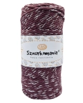 SZNUREK SKRĘCANY GLITTER 1PLY 3MM DŁ. 100M - OBERŻYNA ZE SREBRNĄ NITKĄ (KOD 30)
