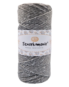 SZNUREK SKRĘCANY GLITTER 1PLY 3MM DŁ. 100M - CIEMNY SZARY ZE SREBRNĄ NITKĄ (KOD 30)