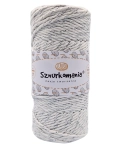SZNUREK SKRĘCANY GLITTER 1PLY 3MM DŁ. 100M - BIAŁY ZE SREBRNĄ NITKĄ (KOD 30)