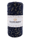 SZNUREK SKRĘCANY GLITTER 1PLY 3MM DŁ. 100M - GRANATOWY ZE ZŁOTĄ NITKĄ (KOD 30)