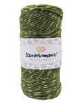 SZNUREK SKRĘCANY GLITTER 1PLY 3MM DŁ. 100M - OLIWKOWY ZE SREBRNĄ NITKĄ (KOD 30)